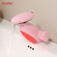 Robinet de lavabo intelligent à cascade rose avec LED, 4 modes, douchette extractible, sans plomb, certifié CUPC et NSF, en vogue sur TikTok pour salle de bain