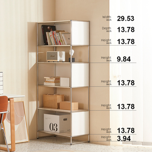 Scaffale modulare da libreria Freestanding ripiano personalizzato minimalista in acciaio inossidabile modulo armadietto multistrato libreria - Product Image 4