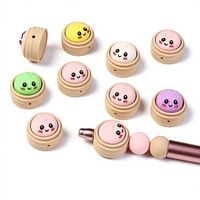 Perles focales en silicone 3D en forme de boulette souple, modèle HXC380, accessoires de bricolage de dessin animé, bracelets anti-stress, perles en vrac disponibles