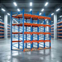 Étagère de stockage industrielle multi-niveaux robuste pour palettes, protection contre la corrosion, certifiée CE, 500-2000 kg, acier thermolaqué