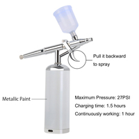 Kit d'aérographe à main sans fil rechargeable 27PSI Mini compresseur d'aérographe sans fil portable Type de déclenchement Pistolet à air comprimé