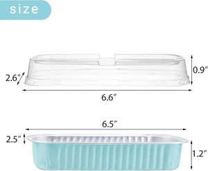 Mini Aluminum Loaf <b>Pan</b> with Plastic <b>Lid</b> and Spoon Perfect for Baking & Takeaway - Product Image 2