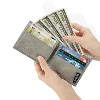Billetera plegable de papel Dupont para hombre, billetera delgada impermeable con impresión personalizada, ligera