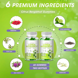 OEM Private Label Zitrus-Bergamotte-Gummis Nahrungsergänzungsmittel zur Immununterstützung Gesundes Altern Vegane Gummis 60 Stück Limetten-Geschmack - Product Image 2