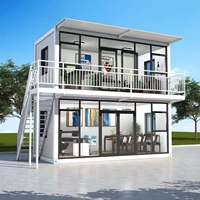 Kits de maisons conteneurs portables et économiques de 20 et 40 pieds, à deux chambres, avec structure de bureau, à deux étages, démontables
