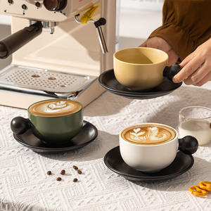 Nueva Taza de Café Mate, Taza de Cerámica de Lujo Ligero, Taza de Desayuno de Alta Gama, Taza de Café con Leche Italiana con Platillo - Product Image 1
