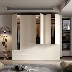 Armoire ouverte de luxe moderne sur mesure pour chambre <span class=keywords><strong>à</strong></span> coucher, avec panneaux en <span class=keywords><strong>bois</strong></span>, pour la maison, le salon ou une villa - Product Image 1