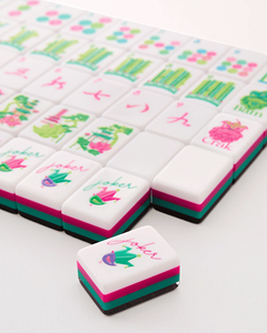 Tuiles de Mahjong Américain Personnalisées à 4 Couches, 160 Tuiles en Plastique avec Motifs Léopard Rouge et Tortue, <span class=keywords><strong>Idées</strong></span> Cadeaux de Luxe - Product Image 3