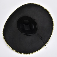 Chapeau mexicain en feutre à bord large, grande taille, pour spectacle d'Halloween, en tissu non tissé, style sombrero mexicain