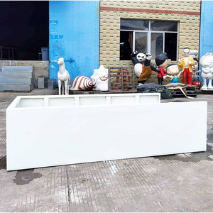 Modern Fiberglass Planter <b>Square</b> Outdoor Flower <b>Pot</b> For Shopping Mall Greenery Landscape - Product Image 2