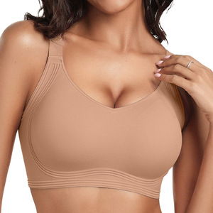 <span class=keywords><strong>Reggiseni</strong></span> push-up senza cuciture da donna, senza ferretto, copertura completa, in nylon, con doppie spalline fisse e quattro file di gancetti sul retro - Product Image 1