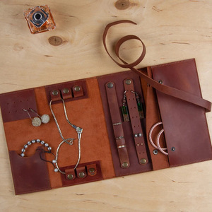Cross-border best-selling ring and necklace multi-functional jewelry <b>bag</b>, simple and portable PU leather roll <b>bag</b> storage <b>bag</b>, - Product Image 3