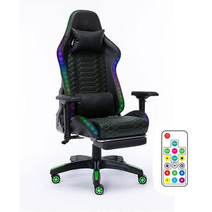 <span class=keywords><strong>Silla</strong></span> para juegos de carreras Black <span class=keywords><strong>Scorpion</strong></span> 2025 con reposapiés de cuero Pu giratorio LED RGB para jugadores y uso en la oficina - Product Image 1