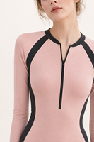 Maillot de bain femme hiver 2026 coupe classique manches longues uni décontracté tissé anti-UV écologique respirant