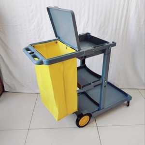 Chariot de ménage en plastique 31,5 pieds cubes, 4 roulettes, chariot de nettoyage ouvert pour hôtels et maisons d'hôtes - Product Image 3