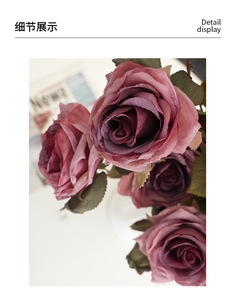 4 Têtes de Roses Artificielles à Tige, Aspect <span class=keywords><strong>Fleurs</strong></span> Séchées Vintage, pour Vase, Centre de Table de Mariage, Décoration Intérieure, Couleurs Ambiance, Vente <span class=keywords><strong>en</strong></span> Gros - Product Image 6