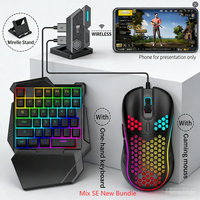 Clavier et souris 4 en 1 à une main, mini clavier et souris combinés pour jeux mobiles