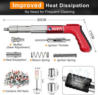 Kit de pistolet à clous industriel portable en acier inoxydable pour béton, poignée en plastique, manuel, haute efficacité, ODM, usage domestique