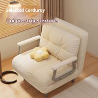 Furnitur Rumah Balkon Ruang Sempit Desain Tunggal Modern Kursi Santai Lipat Sofa Bed Kecil untuk Ruang Tamu