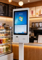 Kiosco de Autoservicio con Pantalla Táctil Capacitiva de 21.5 Pulgadas, Windows, Android 11, Escáner de Códigos QR, Lector de Tarjetas para Restaurante y Supermercado