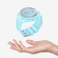 Bracelet de montre en silicone élastique respirant en gros, extrémité incurvée, 20 mm, pour Moonswatch, compatible