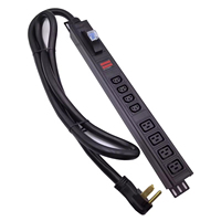 PDU Aluminium Terukur 8 Outlet 30A IEC C13 C19 240V untuk Kabinet Server Pusat Data, Steker 50 Amp L6-50P dengan Metal Miner PDU