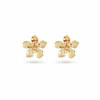 EDGE Nouveauté Boucles d'oreilles clous tendance, personnalisées, de luxe, plaquées or, avec fleurs 3D réalistes et perles, inspirées du printemps, pour la vente en gros
