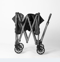 Chariot de camping pliable robuste pour l'extérieur, chariot de plage et de courses pliable avec roues, vente en gros d'usine