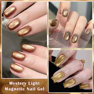 <span class=keywords><strong>Vernis</strong></span> <span class=keywords><strong>semi</strong></span>-<span class=keywords><strong>permanent</strong></span> MEET ACROSS Hiver Automne, <span class=keywords><strong>à</strong></span> paillettes scintillantes et perles de verre, 7ml, Marron Café, Gel magnétique effet œil de chat - Product Image 4