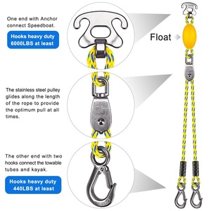 Connecteur de radeau <span class=keywords><strong>gonflable</strong></span>, sangle de remorquage robuste pour ski nautique, connecteur de corde de remorquage, corde de pagaie pour kayak - Product Image 2