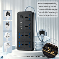 Enchufe de Alimentación de Alta Resistencia OEM de 6 Vías, 3 USB, 1 Tipo C, 3M, con Certificación CE ROHS