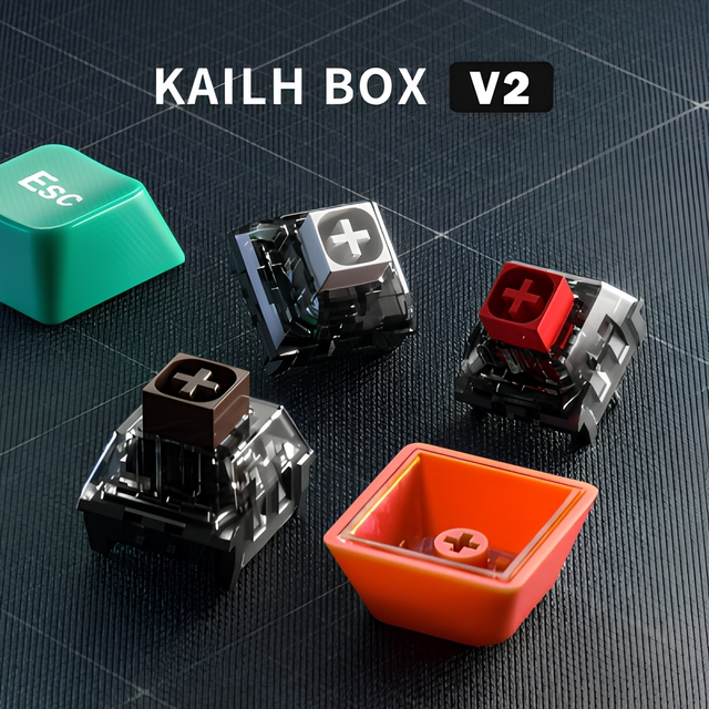 Upgraded Kailh BOX White V2 Clickys Tactile Switch IP54 Dustproof Mechanical Keyboard Axis for Pro Gaming Mechanical Keyboards