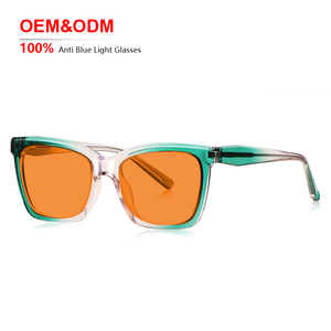 Lunettes anti-lumière bleue 100% - Cadre carré en TR90 noir unisexe - Léger - Bloque la lumière bleue - Vente en gros OEM - Mode - Haute qualité - Nouveau modèle - Logo personnalisé - Product Image 1