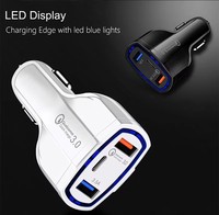 Chargeur de voiture multiport USB QC3.0 Type C 35W BK350, chargeur rapide pour téléphone portable, compatible avec iPhone et Samsung Galaxy