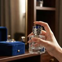 Botol Parfum Kaca Bening 50ml Bentuk Oktagonal Tutup Mahkota Botol Semprot Kosong Mewah Grosir Laris