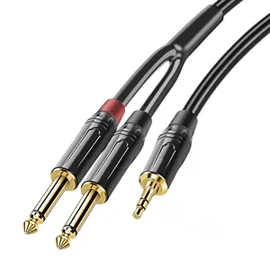 Hot HiFi cable 3.5mm convert dual 6.5mm audio AUX cable 3.5 to 6.5 mobile computer sound card mixer cables