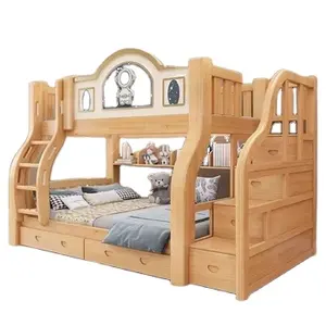 Beliche infantil original de fábrica, cama moderna de madeira maciça para crianças, mobília de quarto, cama de grife para crianças