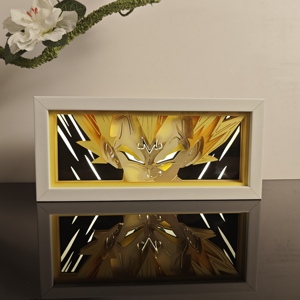 EE. UU. Almacén Dropshipping Anime Caja de luz <span class=keywords><strong>Solo</strong></span> nivelación Papel Arte Tallado Lámpara de mesa de madera Luz nocturna Dormitorio Decoración Regalo - Product Image 1