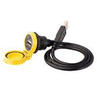 Connecteur USB 2.0 étanche IP65 avec câble d'extension, contacts en cuivre, boîtier en nylon