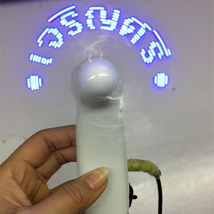 Handheld LED Programmable Fan With Flashing Text Light Up Function Portable Promotional Party Supply - Product Image 1