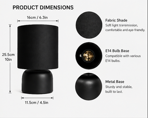 Lampe de table tactile LED en métal, 4 niveaux de luminosité, lumière chaude, abat-jour en tissu, pour chambre, bureau, salon - Product Image 4