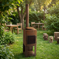 Foyer extérieur à bois de 67 pouces avec barbecue et cheminée pour patio et jardin