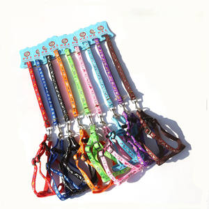 Set <span class=keywords><strong>Harness</strong></span> hewan peliharaan poliester pabrik nilon lembut murah terbaru tali anjing motif kustom untuk anak anjing kecil - Product Image 2