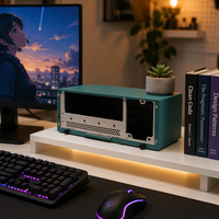 Boîtier PC Mini Pcooling, Boîtier d'ordinateur de bureau, Boîtier PC Mini ITX, Boîtier de jeu vert, Boîtier d'ordinateur Micro ATX