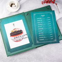 Carpeta de Menú de Restaurante de Alta Gama con Cubierta de Cuero y Páginas Reemplazables, Libro de Recetas de Comidas Ligeras de Estilo Occidental Popular