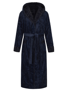 Vestaglia spessa Premium Femme uomo <span class=keywords><strong>donna</strong></span> pigiama Extra-lungo <span class=keywords><strong>accappatoio</strong></span> invernale <span class=keywords><strong>con</strong></span> <span class=keywords><strong>cappuccio</strong></span> doppio strato Jacquard indumenti da notte - Product Image 2