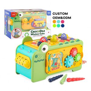 Jouet éducatif sensoriel pour bébé Zhorya, crocodile multifonctionnel, instruments de musique piano et jeux de pêche pour enfants - Product Image 1