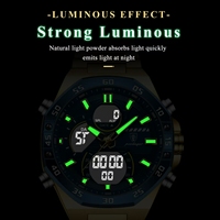 Jam Tangan Digital Pria Poedagar E101 Baru, Layar LED Dual Time, Tahan Air, Bahan Stainless Steel, Elektronik Quartz