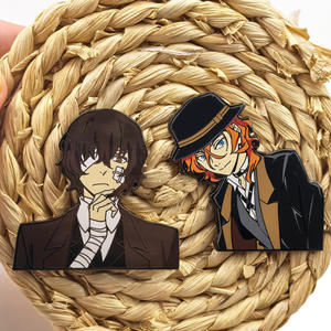Broche de Metal Esmaltado Creativo con Diseño de Anime, Accesorios Lindos de <span class=keywords><strong>Dazai</strong></span> Osamu y Nakahara Chuuya - Product Image 2
