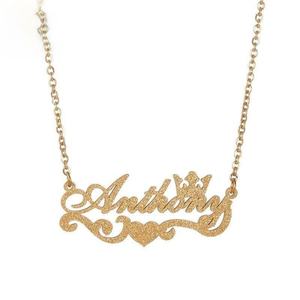 Collier papillon personnalisé en acier inoxydable mat plaqué or 18 carats, collier personnalisé avec nom pour femmes et hommes - Product Image 2